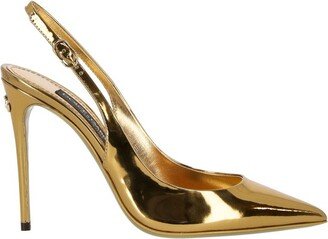 Mirrored-Effect Slingback Pumps