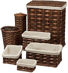 7-Piece Wicker Hamper & Bath Set