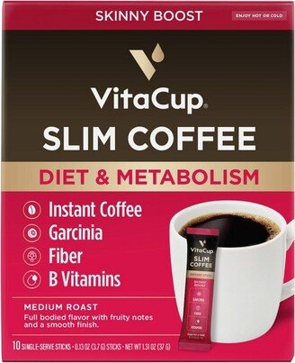 VitaCup Slim Instant Coffee Packets, Diet & Metabolism, Serve Hot or Cold -10ct