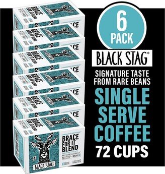 Black Stag Fair Trade Brace For It Blend, 72 Count, Single Serve Coffee Pods for Keurig K-Cup Brewers