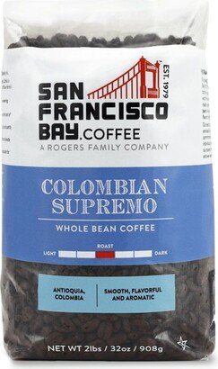 San Francisco Bay Coffee, Colombian Supremo, 2lb (32oz) Whole Bean Coffee