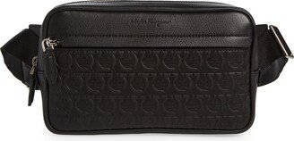 Gancio Embossed Leather Belt Bag