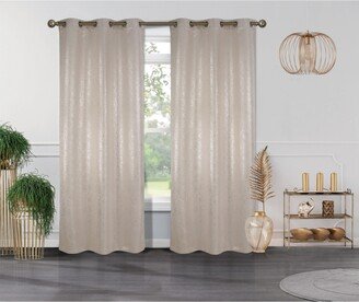 Cassie Metallic Textured Blackout Grommet Double Panel curtains