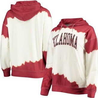 Women's Gameday Couture White, Crimson Oklahoma Sooners For the Fun Double Dip-Dyed Pullover Hoodie - White, Crimson