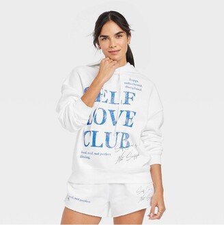 Women's Self Love Club Graphic Sweatshirt - White