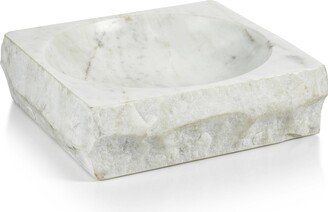 Terni Rock Finish Square White Marble Bowl - 10 x 3