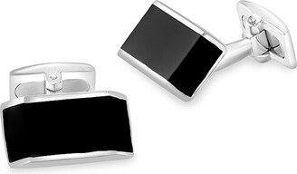 Sterling Silver & 3.8 TCW Onyx Cuff Links