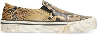 Santa Ana Printed Leather Slip-On Sneakers