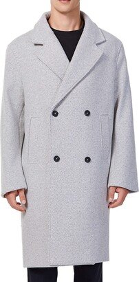 Double Breasted Wool Blend Overcoat