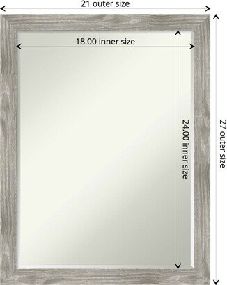 Petite Bevel Wall Mirror - Dove Greywash Square Frame - Dove Greywash Square - 21 x 27 in