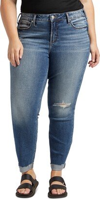 Plus Size Suki Mid-Rise Slim Straight-Leg Jeans