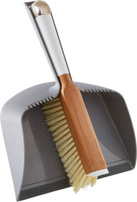 Full Circle Clean Team Dustpan & Brush Set Bamboo & White