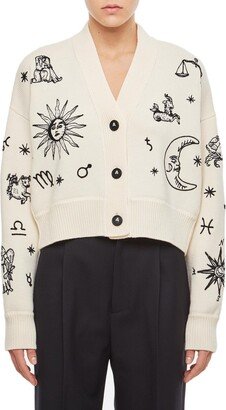 Horoscope Jacquard V-Neck Cardigan