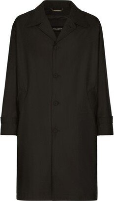 Nylon trench coat with logo tag