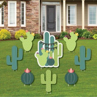 Big Dot Of Happiness Prickly Cactus Party - Outdoor Lawn Decor - Fiesta Party Yard Signs - Set of 8