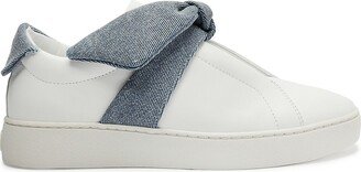 Clarita Bow Leather Slip-On Sneakers