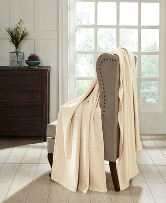 Waffle Stitch Textured Cotton Weave All-Season Throw, 50