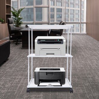 3-Shelf Mobile Printer Table Machine Cart with Storage Shelves - 20*15.75*30in