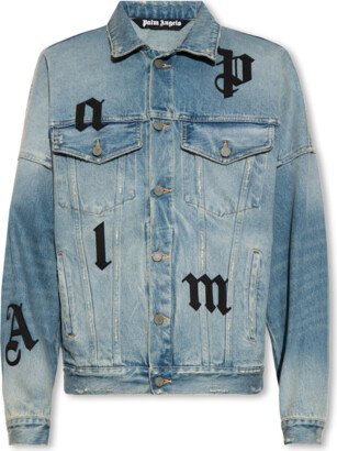 Blue Denim Jacket With Patches