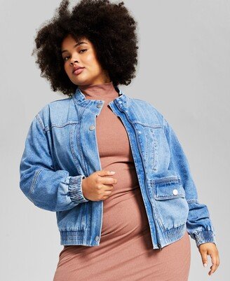 And Now This Trendy Plus Size High-Neck Denim Jacket