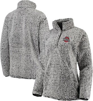 Scarlet & Grey Women's Charcoal Ohio State Buckeyes Coast to Coast Sherpa Quarter-Snap Pullover Jacket