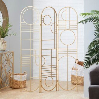 Studio 350 Gold Iron Modern Room Divider Screen 69 x 50 x 1 - 50 x 1 x 69