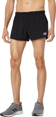 Impact Run 3 Split Shorts (Black) Men's Clothing