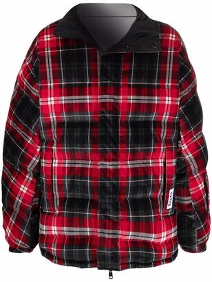 Reversible Plaid Puffer Jacket