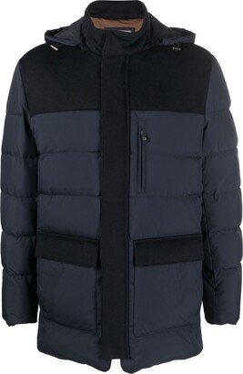 Hooded Panelled Padded-Design Jacket