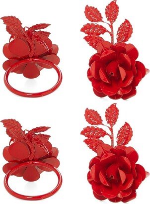 Vibhsa Rose Napkin Rings, Set of 4