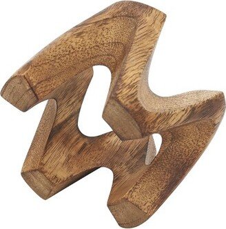 Saro Lifestyle Table Napkin Rings With Wood W Design (Set of 4)