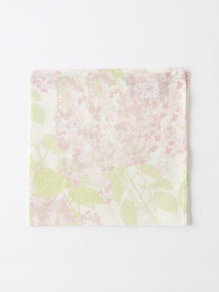 Set Of Six Lilacs Floral-print Linen Napkins