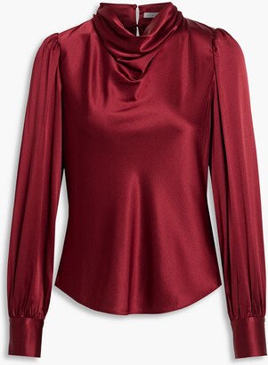 Shane draped stretch-silk satin blouse