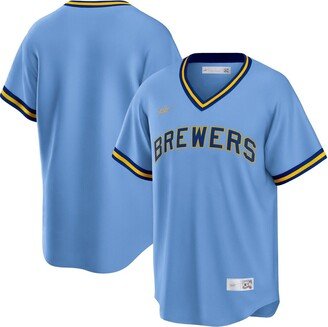 Men's Powder Blue Milwaukee Brewers Road Cooperstown Collection Team Jersey