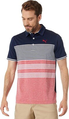 Mattr Track Polo (Navy Blazer/Ski Patrol Heather) Men's Clothing