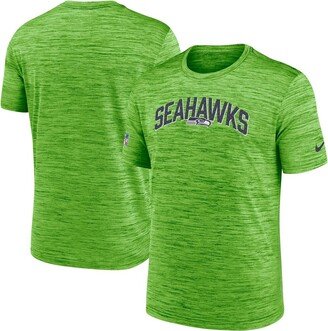 Men's Neon Green Seattle Seahawks Sideline Velocity Athletic Stack Performance T-shirt