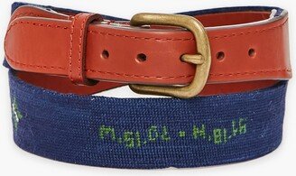 Tuckernuck Needlepoint Belt Green on Navy