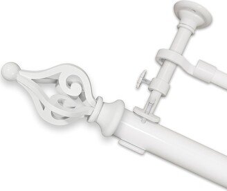 White Optima Crown Double Curtain Rod Set