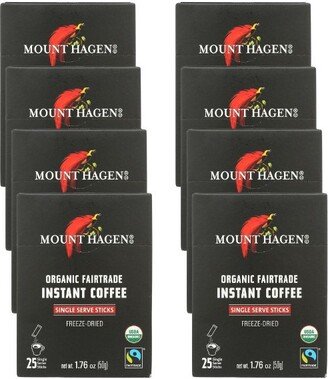 Mount Hagen Organic Instant Coffee - Case of 8 Boxes/25 Single Serve Sticks/1.76 oz