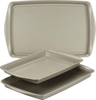 3pc Nonstick Bakeware Cookie Pan Set Silver