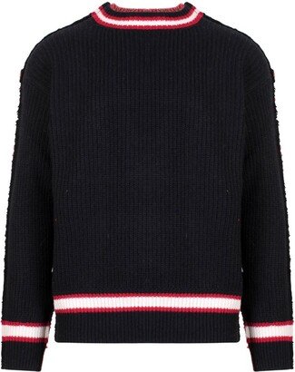 Two-Tone Crewneck Knitted Jumper