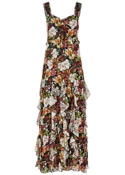 Rue Godet floral-print chiffon maxi dress