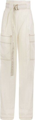 Stitch Detailed Straight Leg Trousers