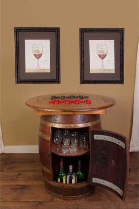 Napa East Wine Barrel Designs 36 Wide Vintage Game Table with Storage - N/A