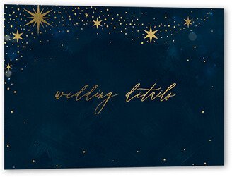 Enclosure Cards: Bright Night Wedding Enclosure Card, Gold Foil, Blue, Matte, Signature Smooth Cardstock, Square