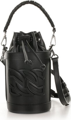 Giulia Black Leather Bucket Bag