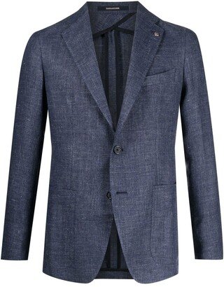 Single-Breasted Wool-Linen Blazer