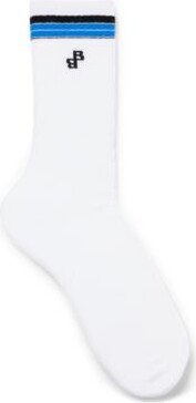 Ribbed regular-length socks with stripes