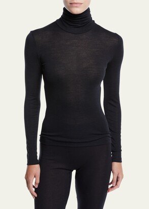 Woolen Silk Turtleneck Top