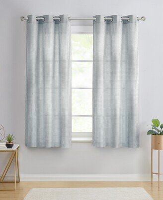 Hannah Grid Waffle Light Filtering 2-Piece Curtain Panel Set, 76 x 63